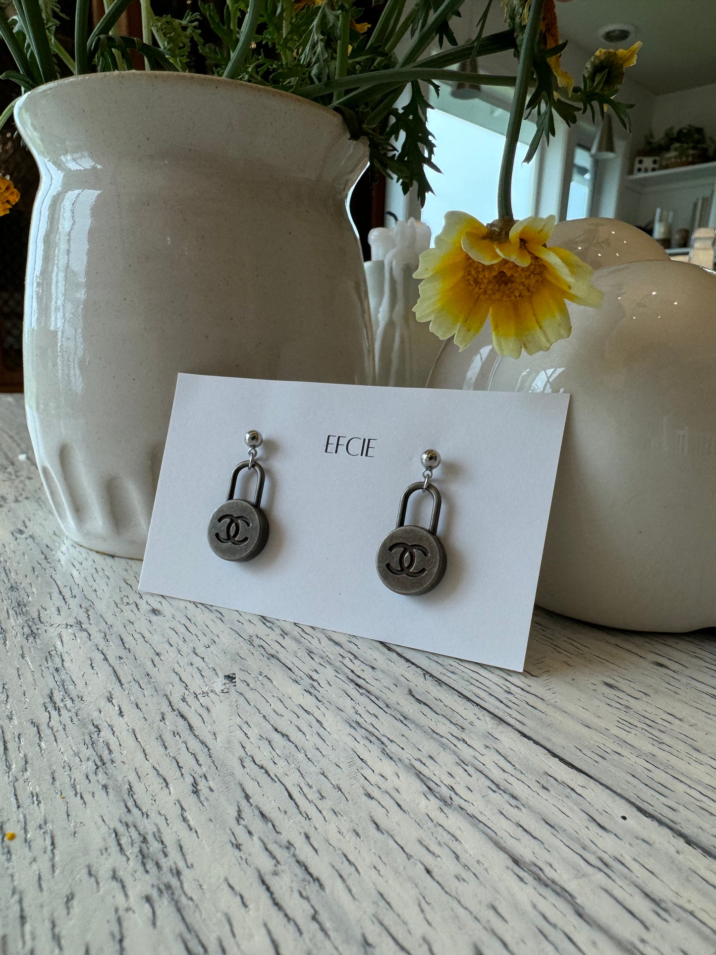 Gunmetal earrings